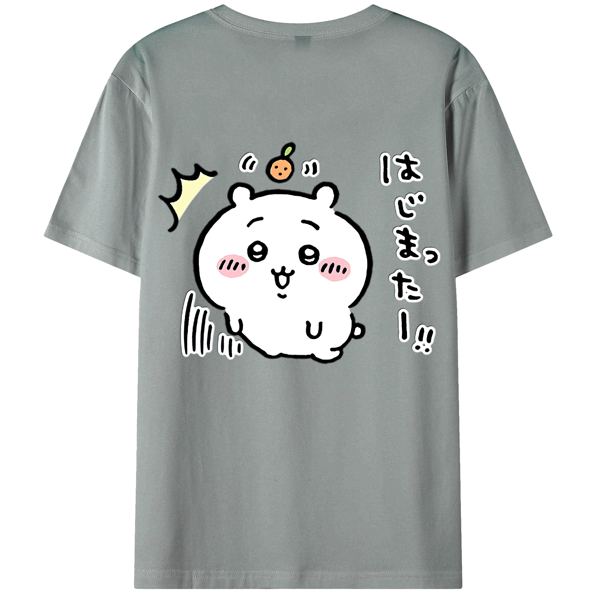 （画像用） ちいかわ ちいかわ Chii-kawa chiikawa 綿100％ メンズ半袖Tシャツ（バックプリント） 通気性
